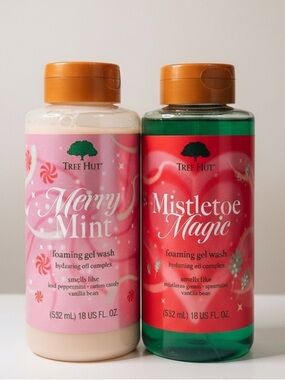 🎄 Tree Hut Holiday Body Wash Set (2) Merry Mint + Mistletoe Magic ✨